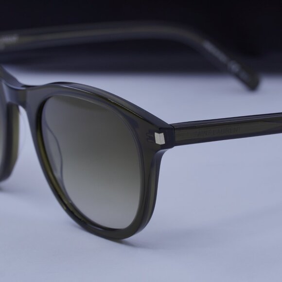 Saint Laurent SL401 007 Square Sunglasses - Dark Green/Brown - Picture 7 of 11